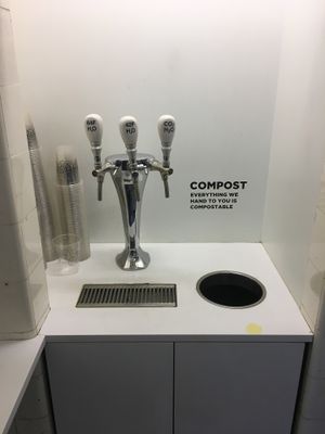 Everything is compostable! at Clover Food Lab - Harvard Square in Cambridge