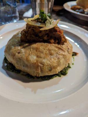 Vegetable pastilla at Cafe Clock in Chefchaouen