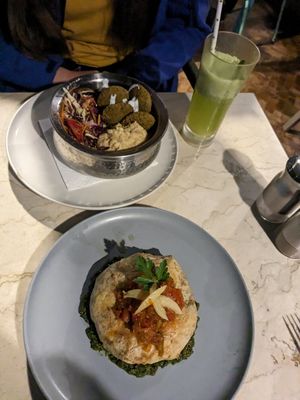 Bowl with Falafel & Vegetable Patilla at Cafe Clock in Chefchaouen
