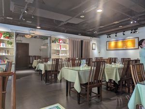 I visited at around 5pm, before the dinner rush, when I took these photos of the interior. I've been back since, a bit later in the evening, and the restaurant was mostly full. at Tianchu Miaoxiang - Tsinghua in Beijing