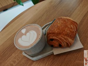 Hot chocolate and chocolatine at Krafin in Prague