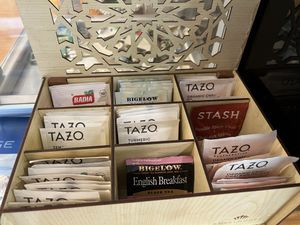 Assortment of hot teas  at Sweet Tooth Coffee Shop in Great Abaco