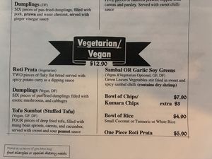 These where the starters choices   at Faith Hope Love Malaysian Cafe in Napier