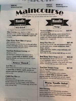 More noodle vegan choices  at Faith Hope Love Malaysian Cafe in Napier