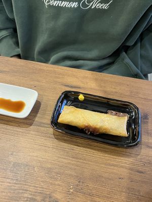 Vegan spring roll  at Yamanoma Brewery Craft Beer Pub in Nagano