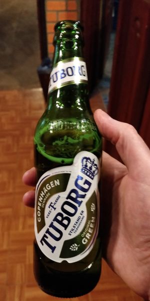 Tuborg (they also have Heineken, Beerlao, Somersby...) at Sabaidee Guesthouse & Restaurant in Nam Theun