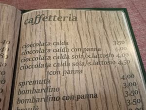 Menu at Bar Lasteri in Molveno