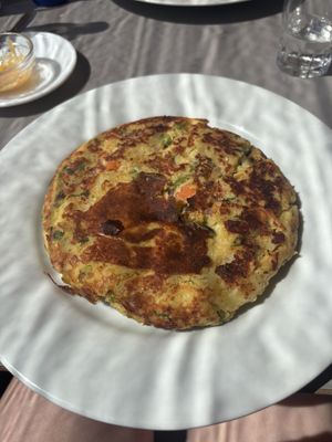 Vegan chickpea omelette   at Cruz de Tea in Tenerife
