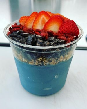 Blue Spirulina Base Bowl. Vegan and gluten free  at Cup of Joy in Pottstown