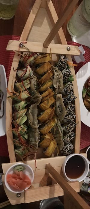 Sushi boat special #Veganuary at Guelosushi in Liberia
