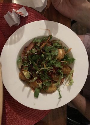 Teriyaki tofu salad #Veganuary at Guelosushi in Liberia