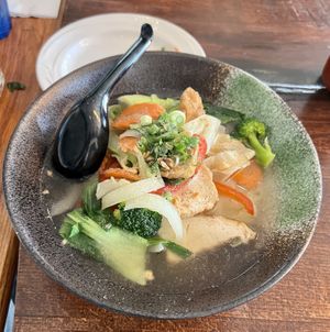 Vegetable noodle soup  at The Nu Do' Society in Cambridge