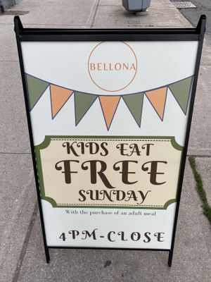 Kids eat free on sundays  at Bellona in Toronto