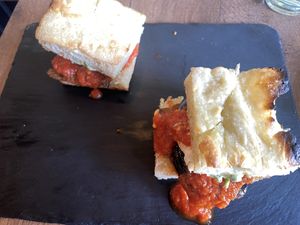 Eggplant sliders   at Bellona in Toronto