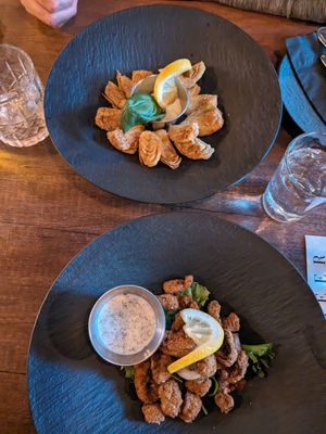 Calamari and lightly fried artichoke at Bellona in Toronto