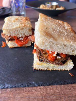 Eggplant sliders   at Bellona in Toronto