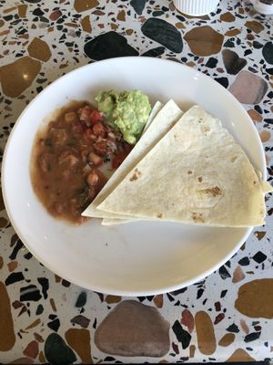 Mexican eggs (minus the eggs!)  at Circle Café - Jumeirah Islands in Dubai