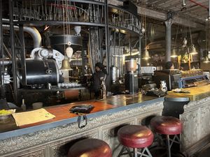 Steam punk decor- bar  at Truth Coffee Roasting in Cape Town