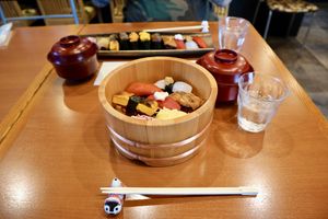 Miso soup and sushis 🍣  at Chirashiya - ちらし寿司のちらしや  in Kamakura