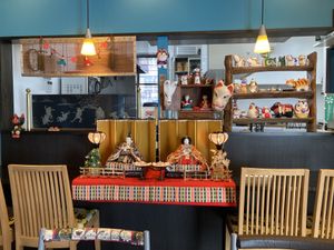 Hina matsuri decorations  at Chirashiya - ちらし寿司のちらしや  in Kamakura