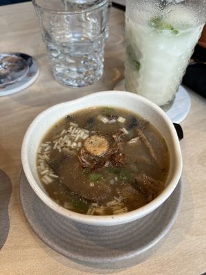 Mushroom soup  at Shushu Haru  in Montreal