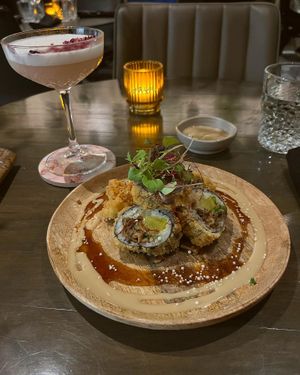 Special Crispy Everest Roll (best sushi I’ve ever had)   at Shushu Haru  in Montreal