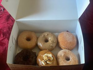 Vegan: Vanilla Bean, Maple Pecan, Jam Filled, Black-Out Chocolate Cake, Sweet Potato Casserole, Cinnamon Sugar at Revolution Doughnuts in Decatur