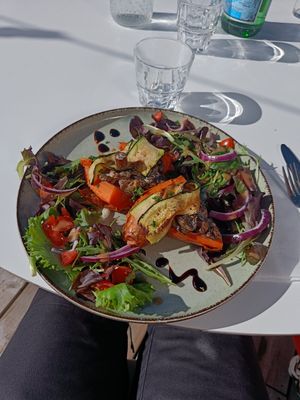 Sweet potato with mushrooms and zucchini at Floe in La Plagne-tarentaise