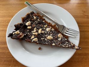 Chocolate, hazelnut, and spéculos tart  at Floe in La Plagne-tarentaise