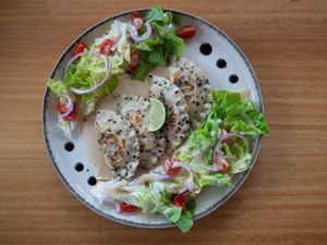 Vegan raviolis with peanut sauce  at Floe in La Plagne-tarentaise