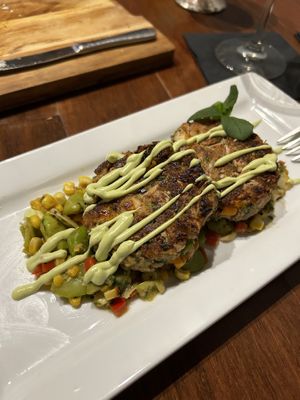 Vegan Crab Cakes  at Registry Bistro in Toledo