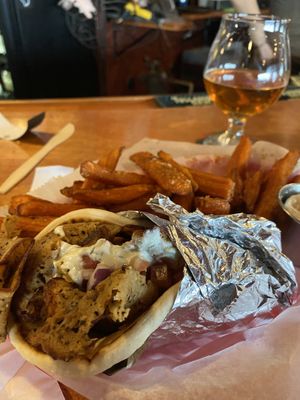 Gyros, delicious!!! Spices were on spot! at Pig Minds Brewing in Machesney Park