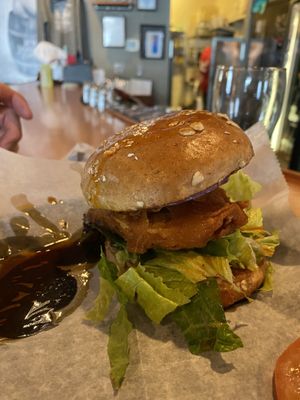 Nashville Hot Chikin Sandwich 😋 at Pig Minds Brewing in Machesney Park