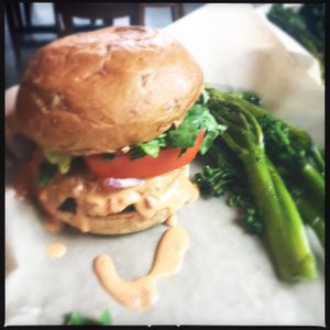 pig mind's burger at Pig Minds Brewing in Machesney Park