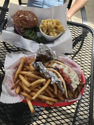 Burger and gyros - soo good at Pig Minds Brewing in Machesney Park