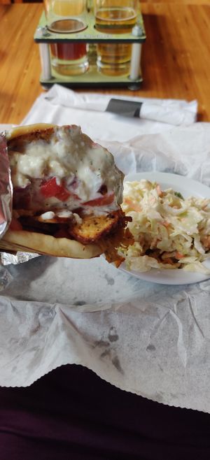 Gyro with a side of slaw at Pig Minds Brewing in Machesney Park