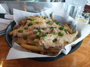 Garlic fries appetizer at Pig Minds Brewing in Machesney Park