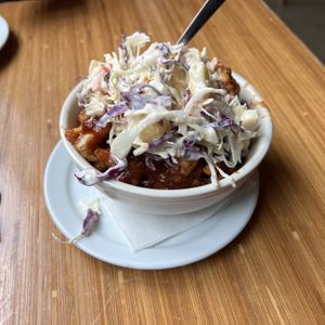 bbq cauliflower wings w pineapple slaw  at Pig Minds Brewing in Machesney Park