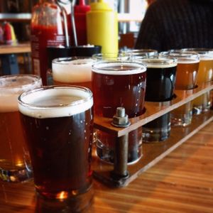 Beer Flight at Pig Minds Brewing in Machesney Park
