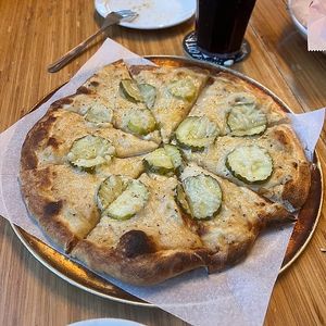im in a pickle pizza at Pig Minds Brewing in Machesney Park