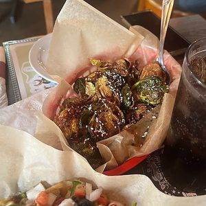 sweet hot brussels sprouts at Pig Minds Brewing in Machesney Park
