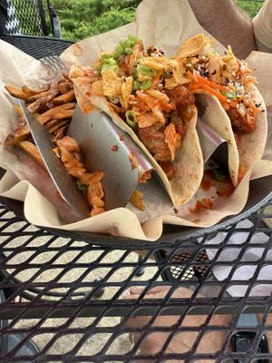 Korean tacos with the authentic Frito topping😄  at Pig Minds Brewing in Machesney Park