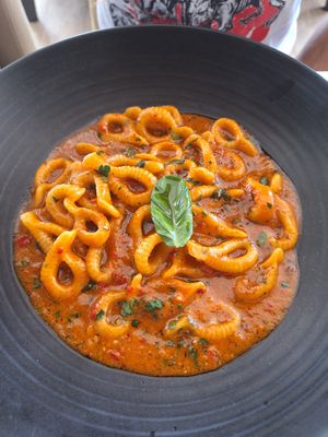 Spizzulus pasta in arrabiata sauce at Sienna's in Dublin