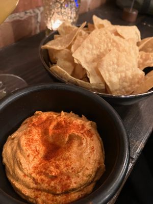 Cashew queso and chips (since they were out of soft pretzels) at Fox Tale Fermentation Project in San Jose