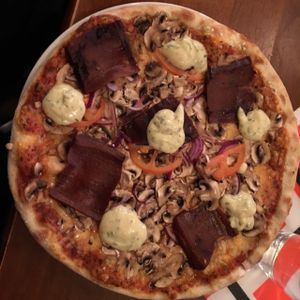 amazing! It was quite big but I ate it all. it was super tasty!  at O'Mamma Mia in Stockholm