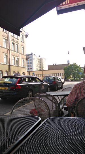 View of the outdoor seating area. at O'Mamma Mia in Stockholm