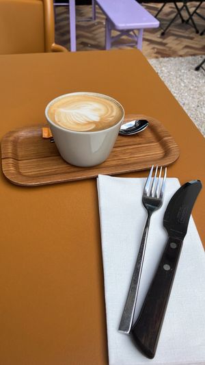 Vegan cappuccino with oat milk at Furo in Salzburg