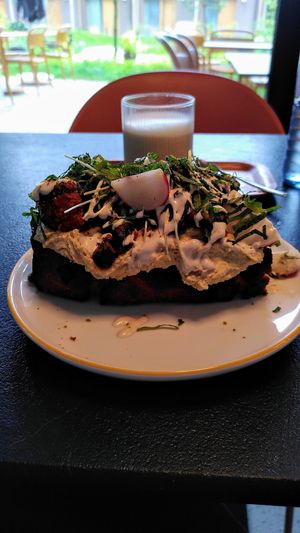 Salty Basic Treat with Antipasti and an Oat Chai Latte at Furo in Salzburg