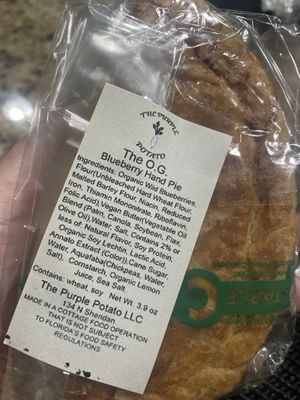 Ingredients for OG   at The Purple Potato in Deland