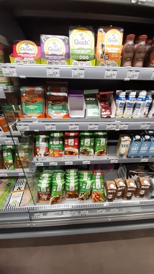 Selection of vegan items at Fresh The Good Food Market - Heuston Station in Dublin